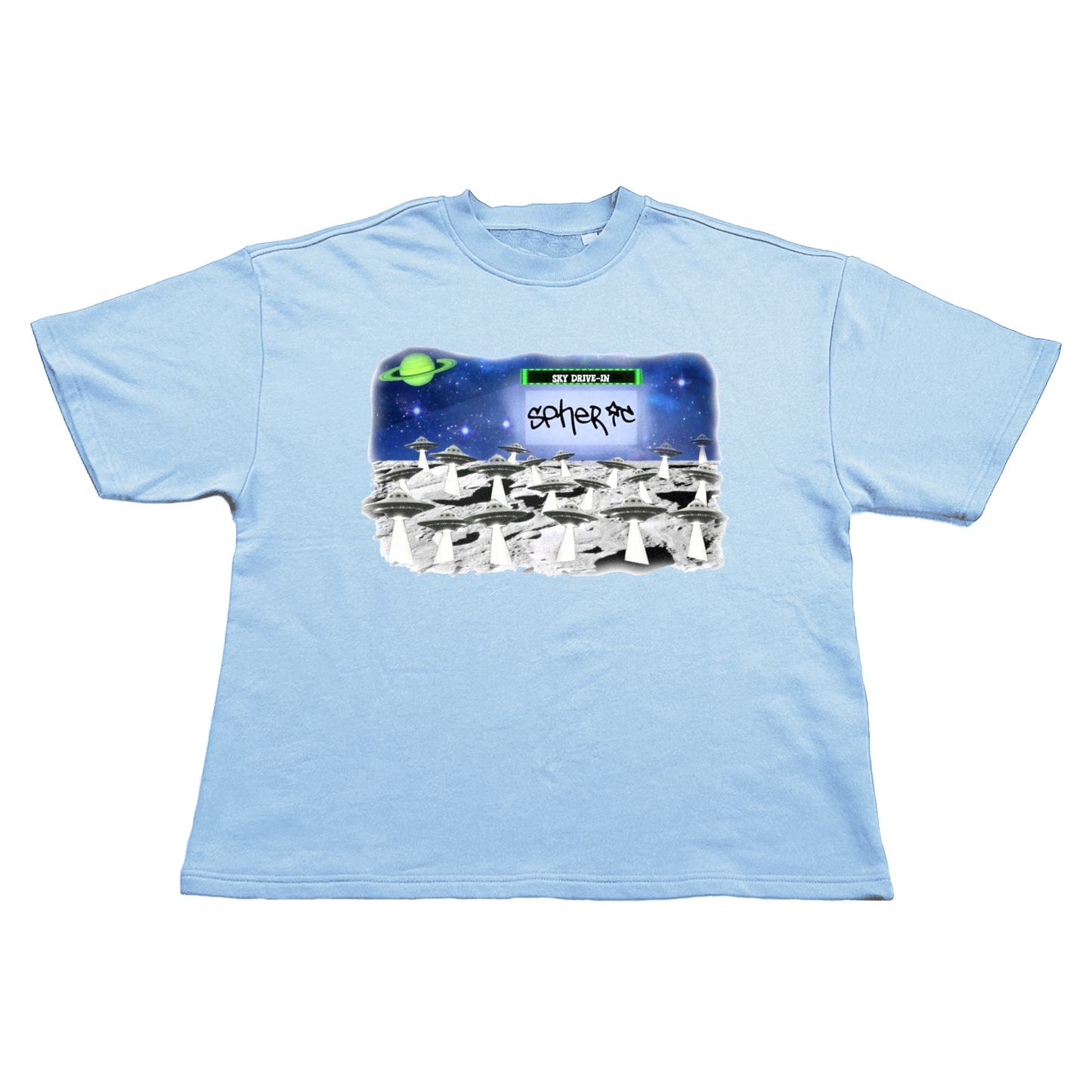 "SKY DRIVE-IN" Tee (Cyan)